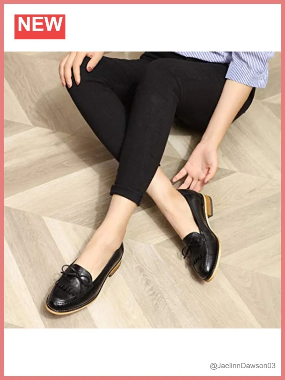 Women's Leather Tassel Loafers Slip-on Flats Office Work Shoes